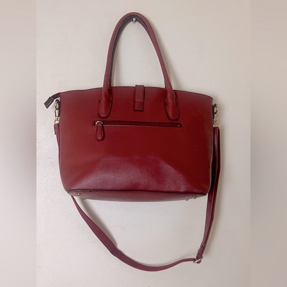 DAVID JONES PARIS LEATHER TOTE IN BURGUNDY Medium - Picture 7 of 16